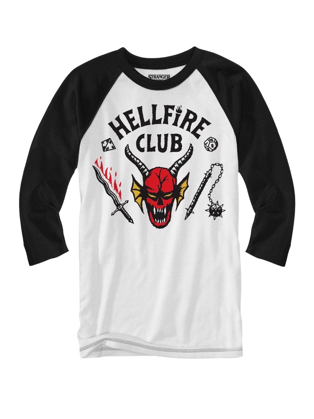 Kids Hellfire Club Graphic Raglan Tee - Black & White